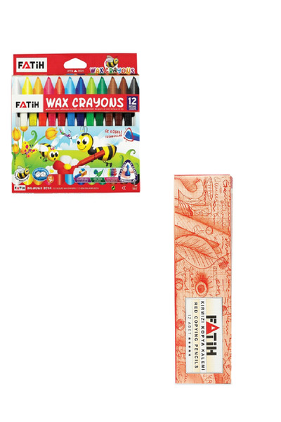 Fatih مجموعة من 12 قلم تلوين جامبو + قلم رصاص أحمر فاتح 12 قطعة / مجموعة من 2...