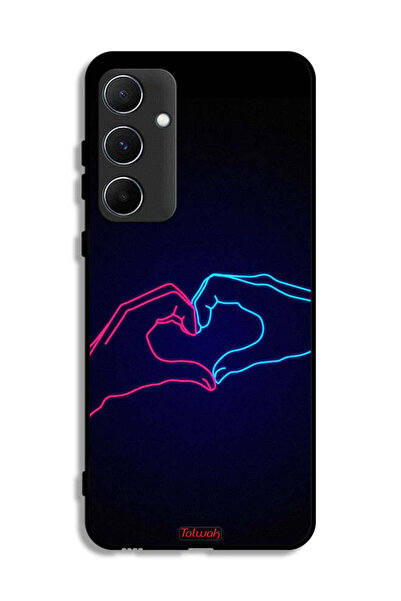 Tolwak Samsung Galaxy A55 5G Protective Case Cover Touching Hand Making Heart
