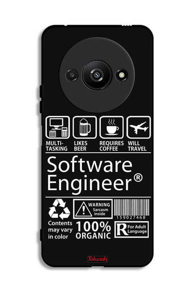 Tolwak غطاء حماية لهاتف Xiaomi Redmi A3 4G، ملصق مهندس برمجيات