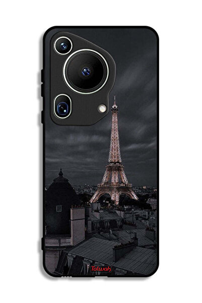 Tolwak غطاء حماية فائق لهاتف هواوي بيورا 70 بتصميم برج إيفل في الليل