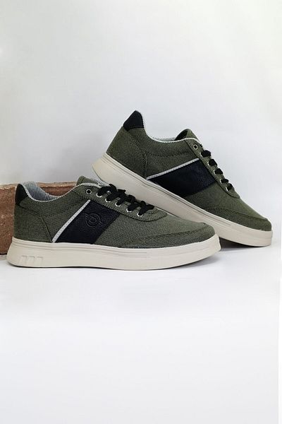 Ayakkabı Durağı Non-Yellowing Sole Men's Linen Casual Shoes Green