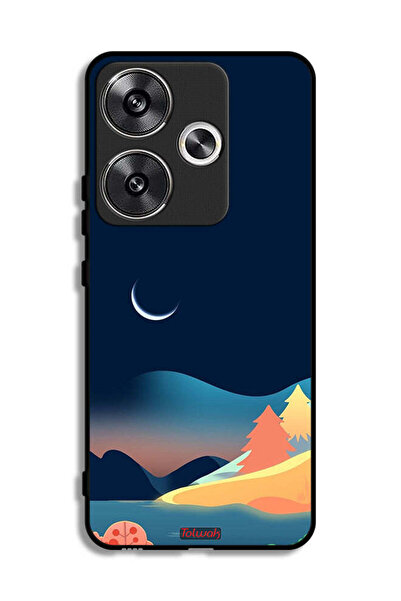 Tolwak Xiaomi Poco F6 5G Protective Case Cover Moon Abstract Drawing Art