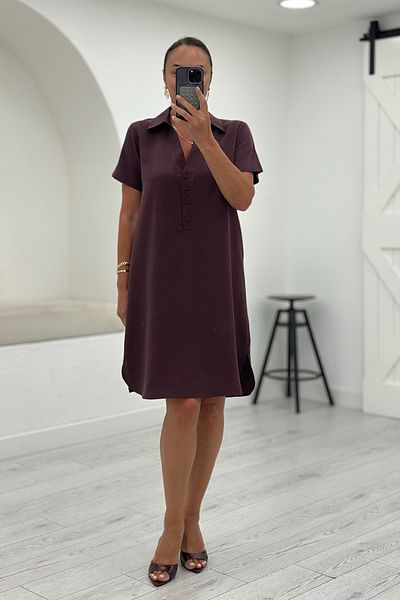 Act Pepicino Kids&Boutique Plum Buttoned Dress 2959