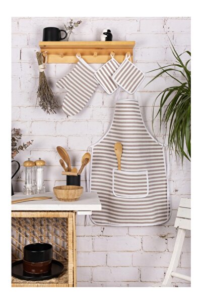 Woox Butico مجموعة مكونة من 3 قطع للمطبخ؛ مريلة المطبخ، قفازات الفرن، ومجموعة المقابض