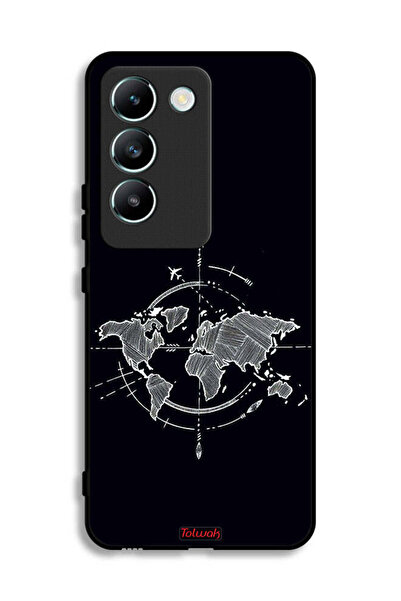 Tolwak غطاء حماية لهاتف Vivo V30 Lite 4G برسومات البوصلة