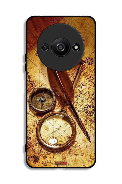 Tolwak غطاء حماية لهاتف Xiaomi Redmi A3 4G بتصميم بوصلة عتيقة