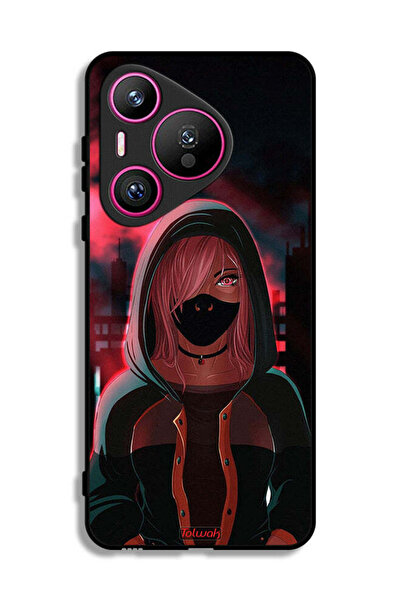 Tolwak غطاء حماية هواوي بيورا 70 برسومات فتاة ترتدي قناعًا