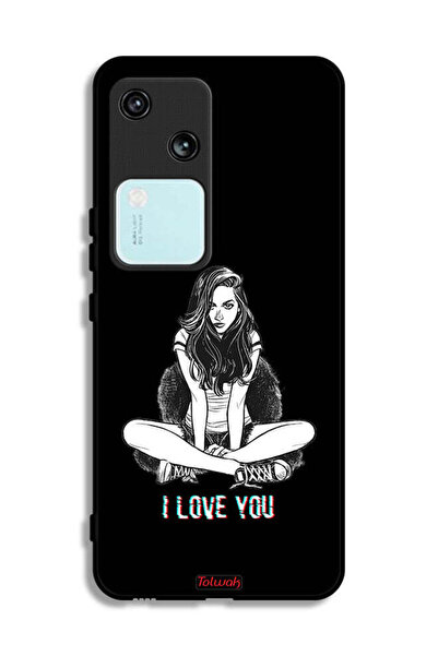 Tolwak غطاء حماية لهاتف Vivo V30 5G برسومات "أحبك"