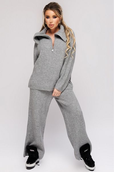 Atmosphere Fashion Gray knit suit