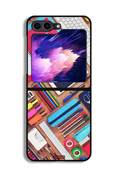 Tolwak غطاء حماية لهاتف Samsung Galaxy Z Flip6 بتصميم فتاة هواية مكتبية