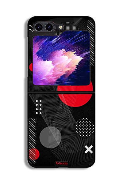 Tolwak غطاء حماية لهاتف سامسونج جالكسي زد فليب 6 بنمط دائري ومتقاطع