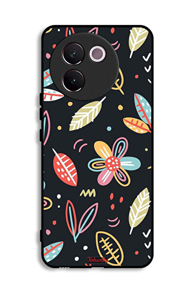 Tolwak Vivo V30e 5G Protective Case Cover Flowers And Leaves Abstract Art