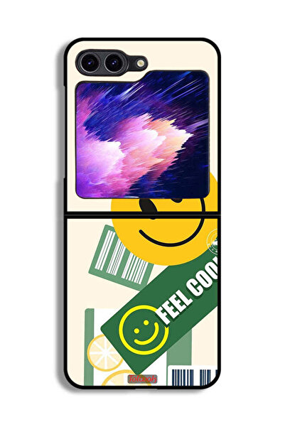 Tolwak غطاء حماية لهاتف Samsung Galaxy Z Flip6 بملصق Feel Cool