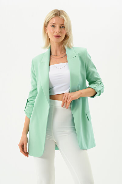 Shahiqa Kolu Büzgülü Blazer Ceket