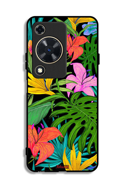 Tolwak غطاء حماية لهاتف هواوي إنجوي 70 بنقشة أوراق الزهور الاستوائية