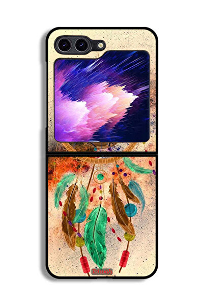 Tolwak غطاء حماية لهاتف سامسونج جالاكسي زد فليب 6 بتصميم ماندالا ريش معلق