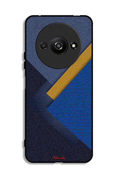 Tolwak غطاء حماية لهاتف Xiaomi Redmi A3 4G بنقشة مثلثات جلدية