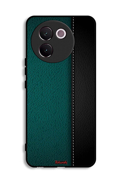 Tolwak غطاء حماية جلدي بنمط هندسي لهاتف Vivo V30e 5G