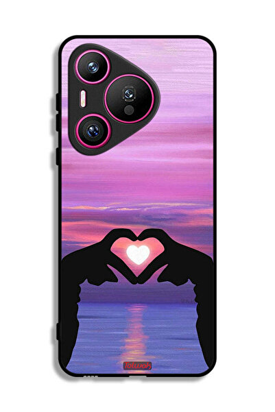 Tolwak غطاء حماية لهاتف هواوي بيورا 70 بتصميم قلب وقمر