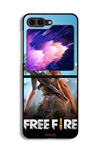 Tolwak غطاء حماية لهاتف Samsung Galaxy Z Flip6 بتصميم Free Fire