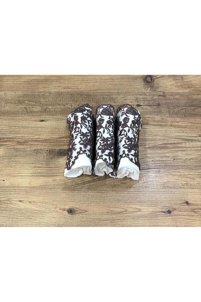 ELMALI Set de 3 prosop de bucătărie Royam 100% bumbac catifea cu dantelă 30 x 50