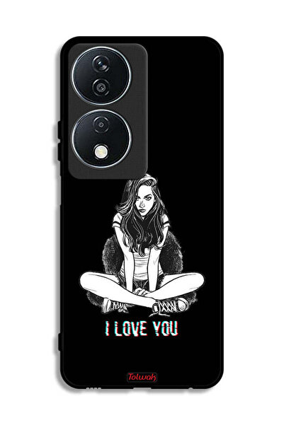 Tolwak غطاء حماية لهاتف Honor X7b 5G برسومات "أحبك"