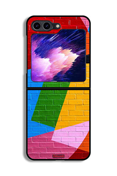 Tolwak غطاء حماية لهاتف Samsung Galaxy Z Flip6 برسومات جدارية ملونة
