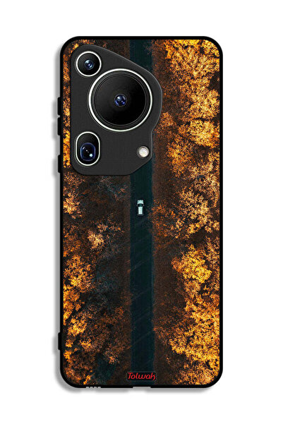 Tolwak غطاء حماية فائق لهاتف هواوي بيورا 70 بتصميم طريق في أشجار الخريف