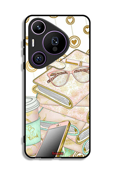Tolwak غطاء حماية لهاتف هواوي بيورا 70 برو بتصميم نظارات على الكتب