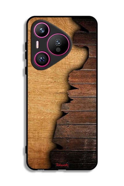 Tolwak غطاء حماية لهاتف هواوي بيورا 70 بنمط خشبي عتيق