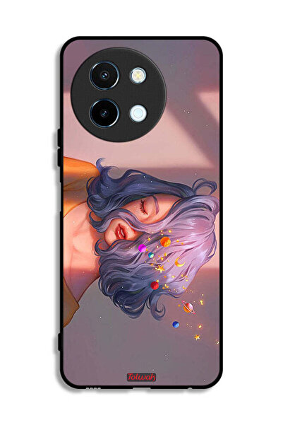 Tolwak Vivo Y38 5G Protective Case Cover Girl And Space Art