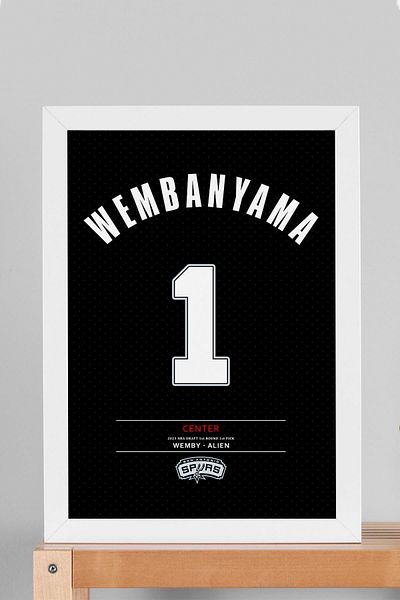Saturn Victor Wembanyama Framed Picture - NBA San Antonio Spurs Jersey