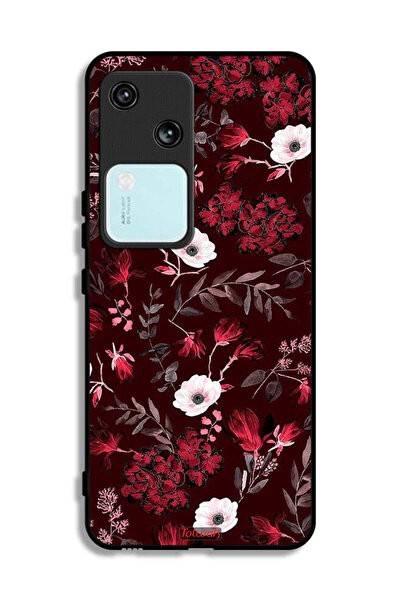 Tolwak Vivo V30 5G Protective Case Cover Small Flowers And Tropical Leaves