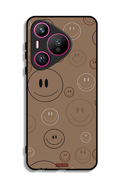 Tolwak غطاء حماية لهاتف هواوي بيورا 70 بنقشة وجوه مبتسمة