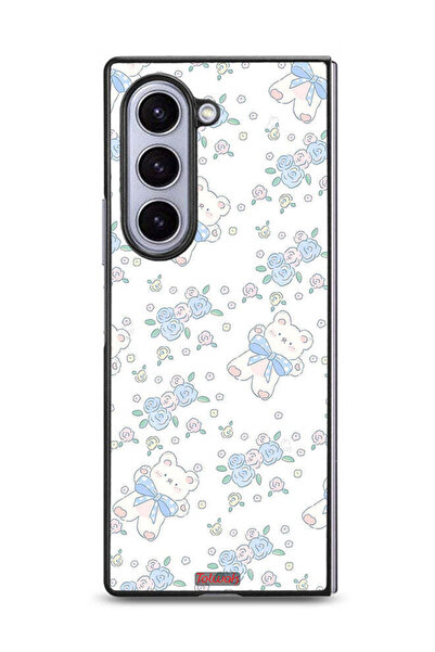 Tolwak غطاء حماية لهاتف سامسونج جالكسي زد فولد 6 بتصميم دب تيدي لطيف وزهور