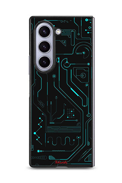 Tolwak غطاء حماية لهاتف Samsung Galaxy Z Fold6 دوائر فنية رقمية بسيطة متعددة ...