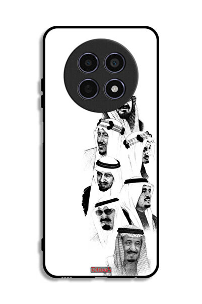 Tolwak غطاء حماية لجهاز Realme 12 5G، فن ملوك السعودية، أبيض وأسود