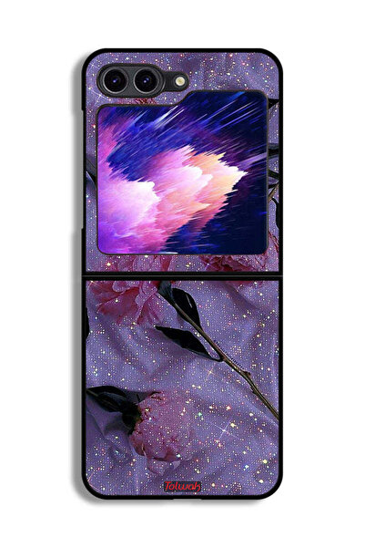 Tolwak غطاء حماية لهاتف سامسونج جالاكسي زد فليب 6 بنقشة ورود لامعة