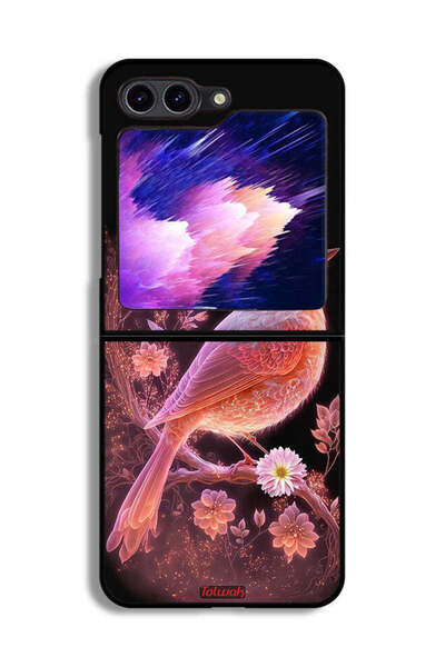 Tolwak غطاء حماية لهاتف Samsung Galaxy Z Flip6 بتصميم طائر لطيف