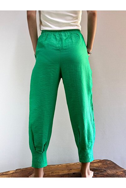 Gönülden Tasarım Green Elastic Shile Diaper Pull-Up Women's Pants Size S
