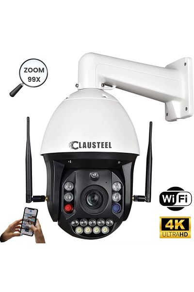 CLAUSTEEL Professional WiFi Surveillance Camera with 99x Zoom, 8 MP, 4K, 1 KM View,