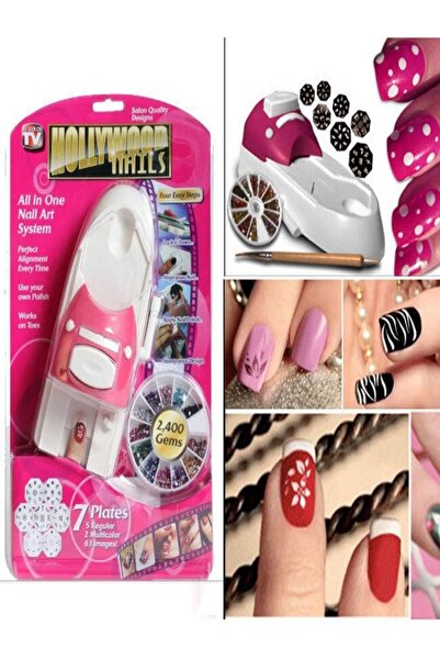Generica نظام فني احترافي متكامل من PRC Hollywood Nails (وردي وأبيض)