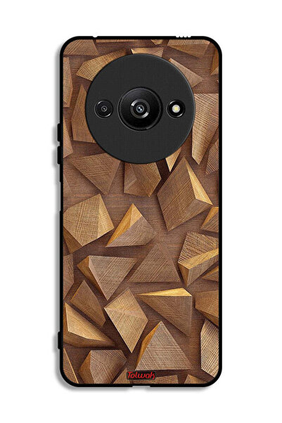 Tolwak Xiaomi Redmi A3 4G Protective Case Cover Wood Pieces Art