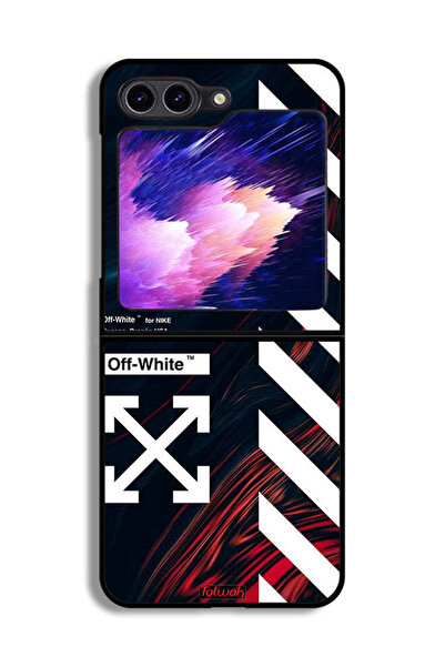 Tolwak غطاء حماية لهاتف Samsung Galaxy Z Flip6 بملصق أبيض فاتح