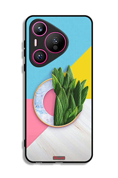 Tolwak غطاء حماية لهاتف هواوي بيورا 70 بنمط أوراق تجريدية