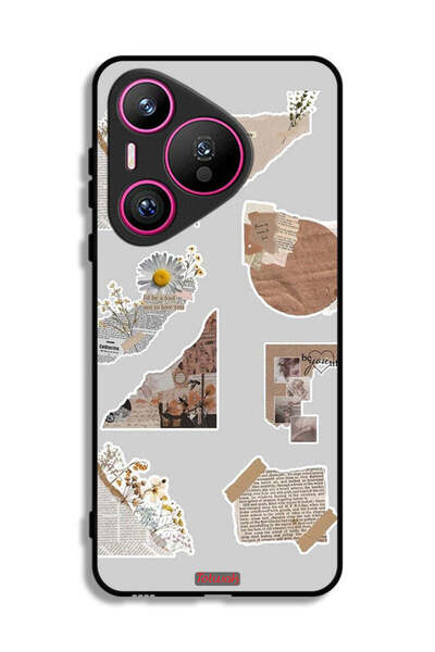 Tolwak غطاء حماية لهاتف هواوي بيورا 70 مع قطع من الملصقات الورقية