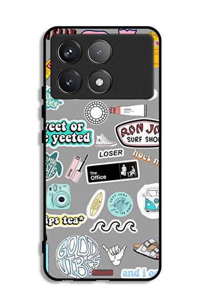 Tolwak Xiaomi Poco F6 Pro Protective Case Cover Good Vibes Stickers
