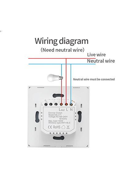 Generic Smart Dimmer Switch - White