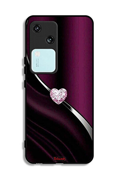 Tolwak غطاء حماية لهاتف Vivo S18 5G بتصميم قلب ماسي