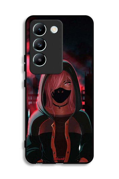Tolwak Vivo V30 Lite 4G Protective Case Cover Girl Wear Mask Art